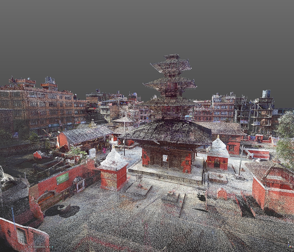 3D計測したクンベシュワール寺院周辺の点群データ